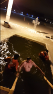 Атаман Камшилов В.В. совершил обряд Крещенского купания в проруби в соответствиями с православными традициями