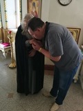 Атаман СКВРиЗ Валерий Камшилов и старец Илий, благословивший возобновление Земского Собора